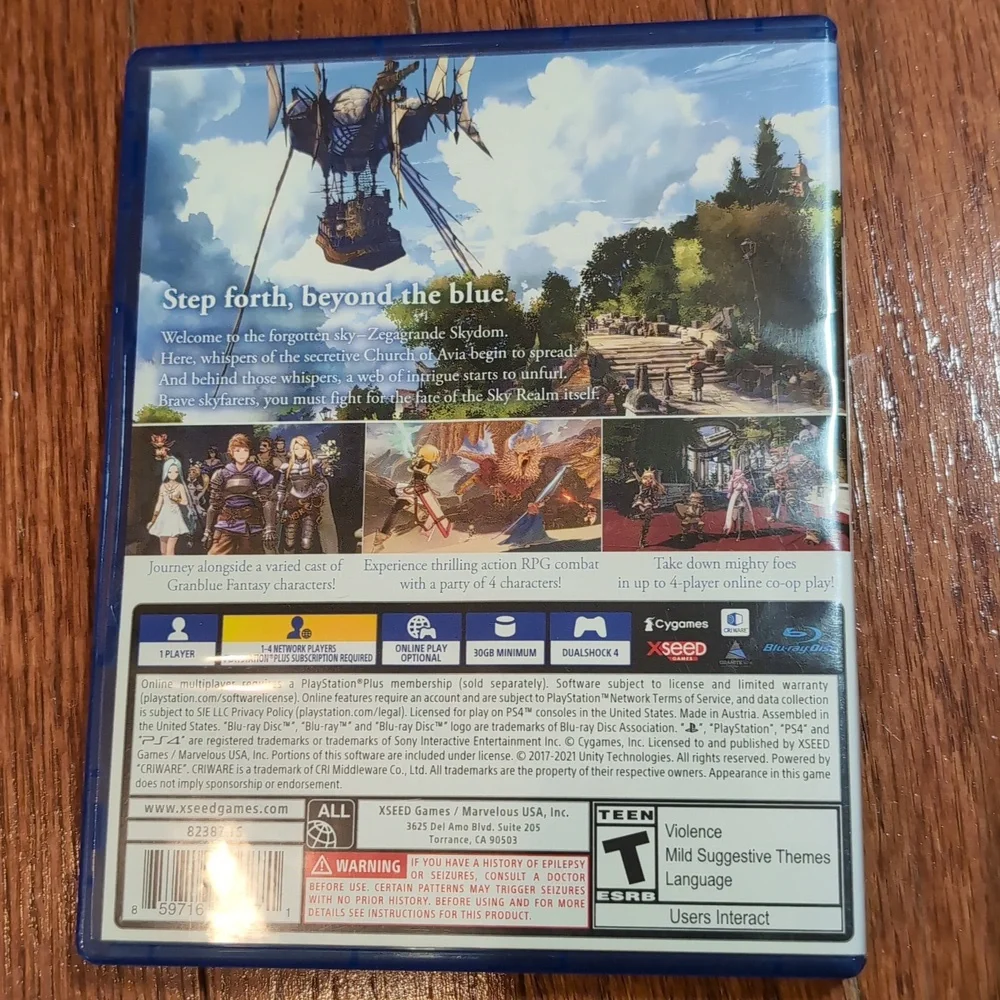 Granblue Fantasy Relink Sony Playstation 4 PS4 Video Game CIB